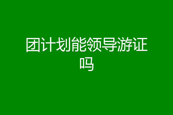 团计划能领导游证吗