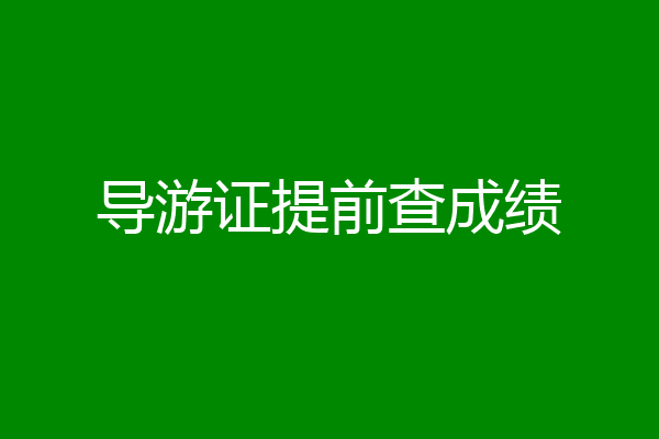 导游证提前查成绩