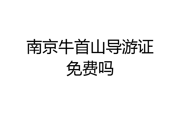南京牛首山导游证免费吗