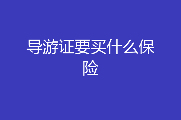 导游证要买什么保险