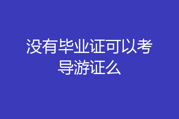 没有毕业证可以考导游证么