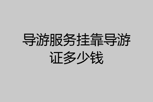 导游服务挂靠导游证多少钱