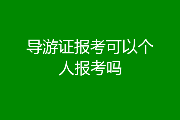 导游证报考可以个人报考吗