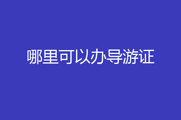 哪里可以办导游证