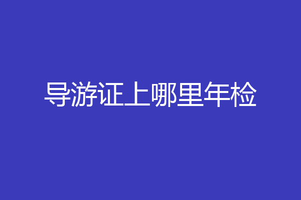 导游证上哪里年检