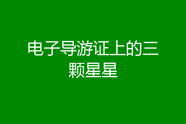 电子导游证上的三颗星星
