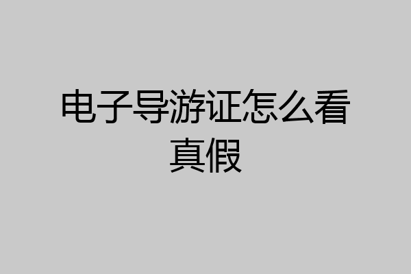 电子导游证怎么看真假