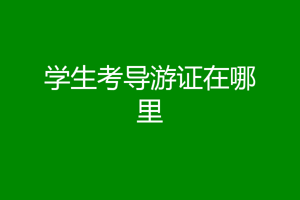 学生考导游证在哪里