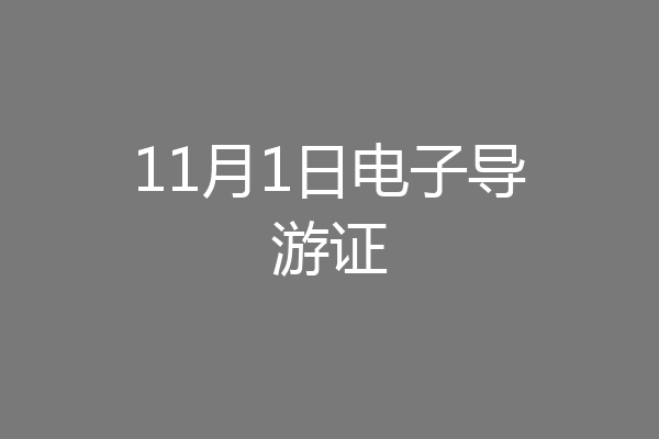 11月1日电子导游证