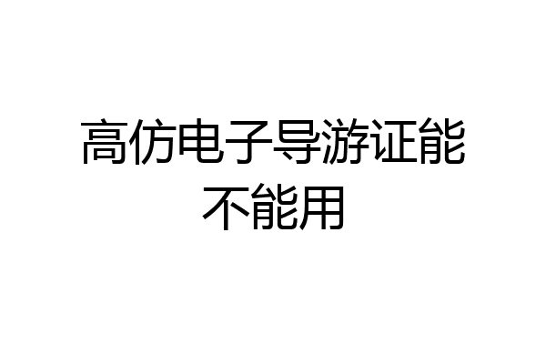 高仿电子导游证能不能用