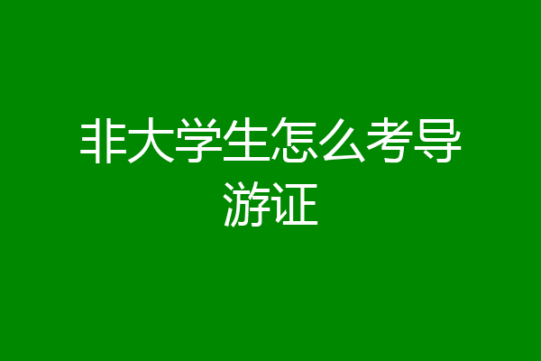 非大学生怎么考导游证