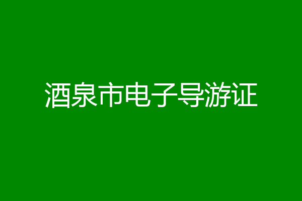 酒泉市电子导游证