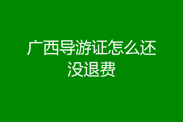 广西导游证怎么还没退费