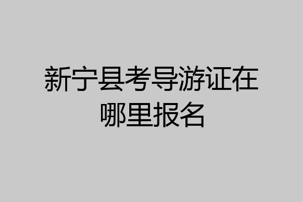 新宁县考导游证在哪里报名