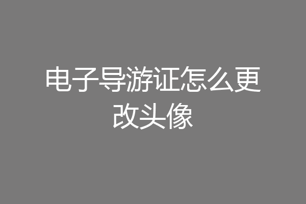 电子导游证怎么更改头像