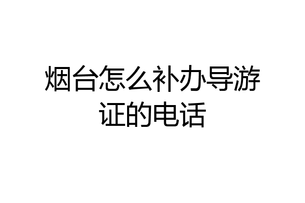烟台怎么补办导游证的电话