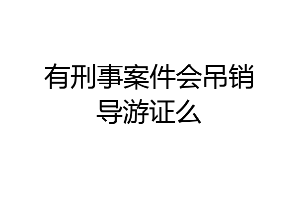 有刑事案件会吊销导游证么