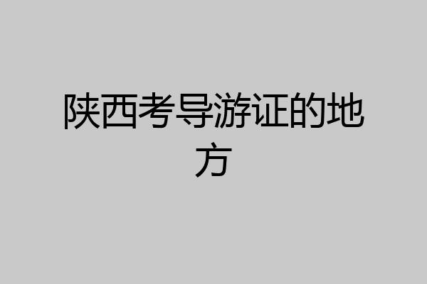陕西考导游证的地方
