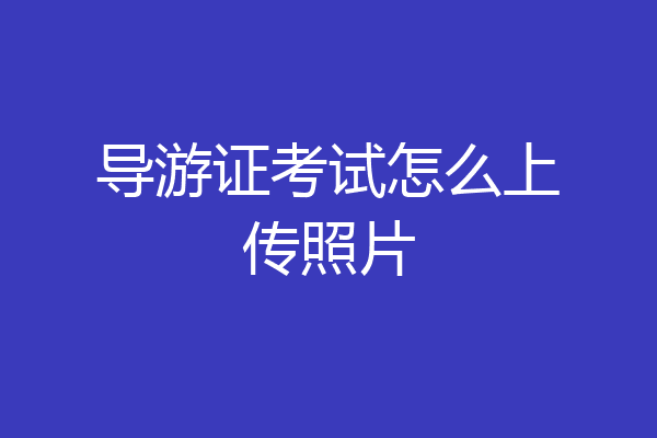 导游证考试怎么上传照片