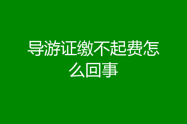 导游证缴不起费怎么回事
