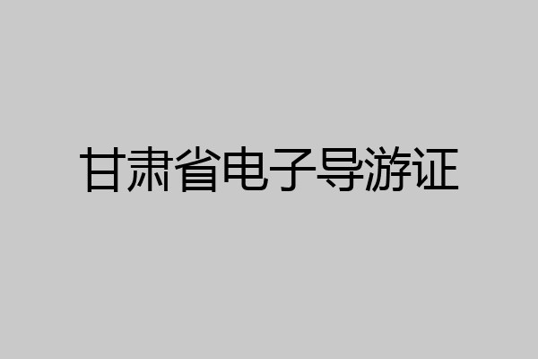 甘肃省电子导游证