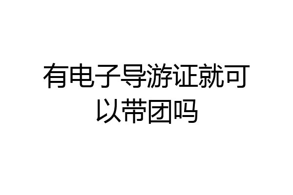 有电子导游证就可以带团吗