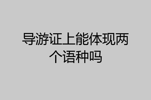 导游证上能体现两个语种吗