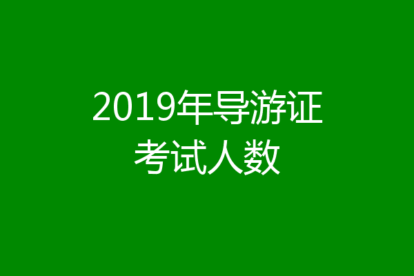 2019年导游证考试人数