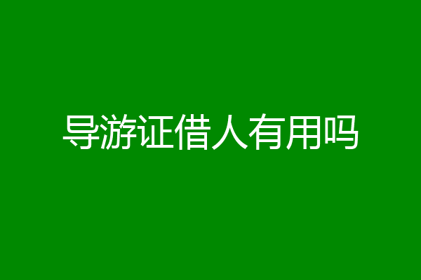 导游证借人有用吗