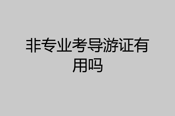非专业考导游证有用吗