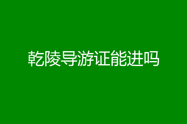 乾陵导游证能进吗
