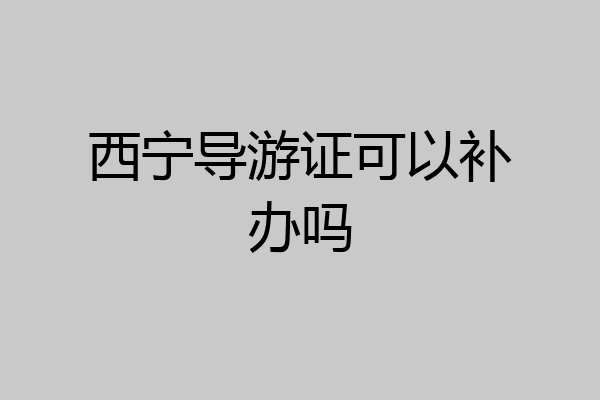 西宁导游证可以补办吗