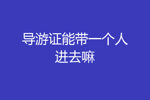 导游证能带一个人进去嘛