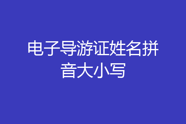 电子导游证姓名拼音大小写