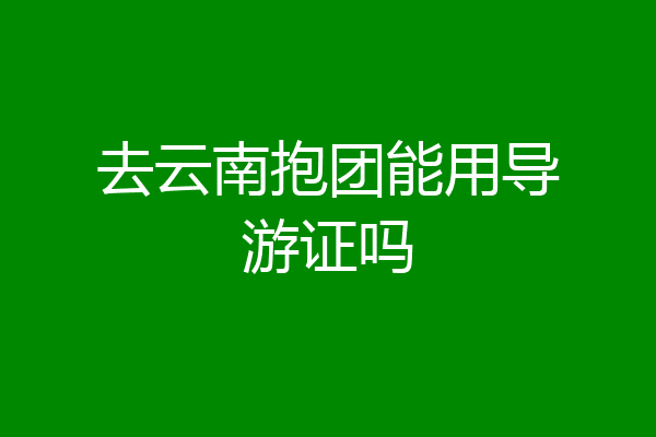 去云南抱团能用导游证吗