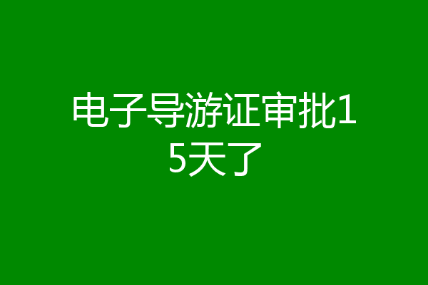 电子导游证审批15天了