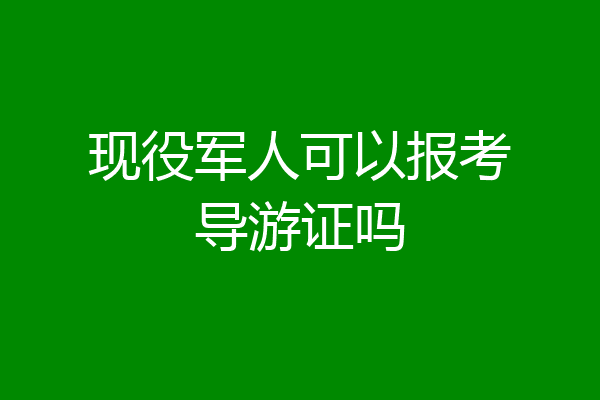 现役军人可以报考导游证吗