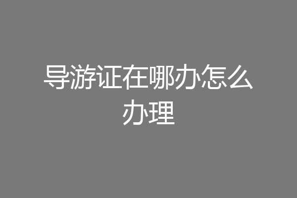 导游证在哪办怎么办理