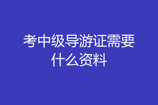 考中级导游证需要什么资料