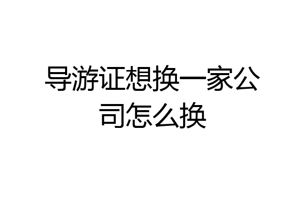 导游证想换一家公司怎么换