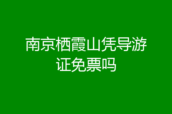 南京栖霞山凭导游证免票吗