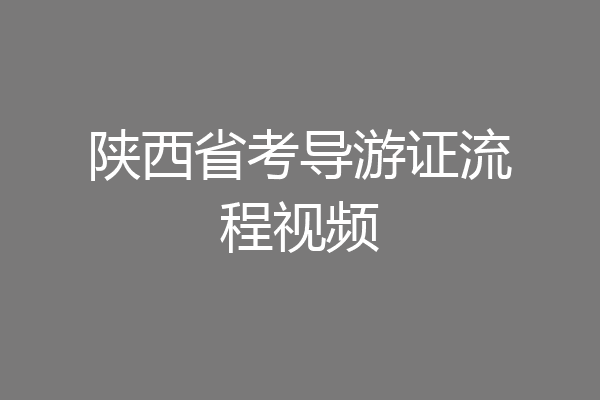 陕西省考导游证流程视频
