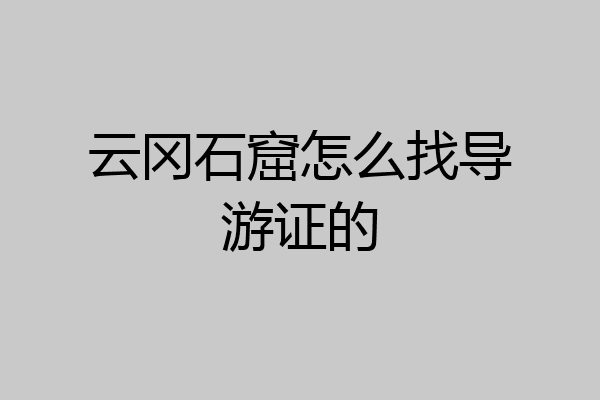 云冈石窟怎么找导游证的