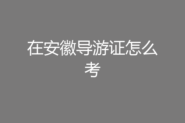在安徽导游证怎么考