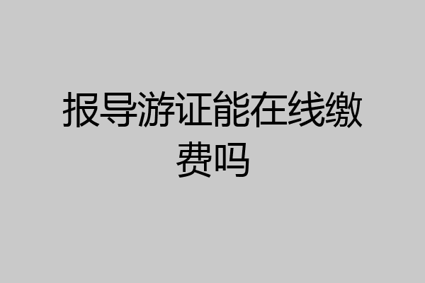 报导游证能在线缴费吗