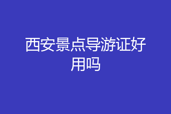 西安景点导游证好用吗