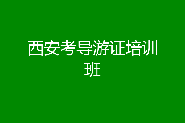 西安考导游证培训班
