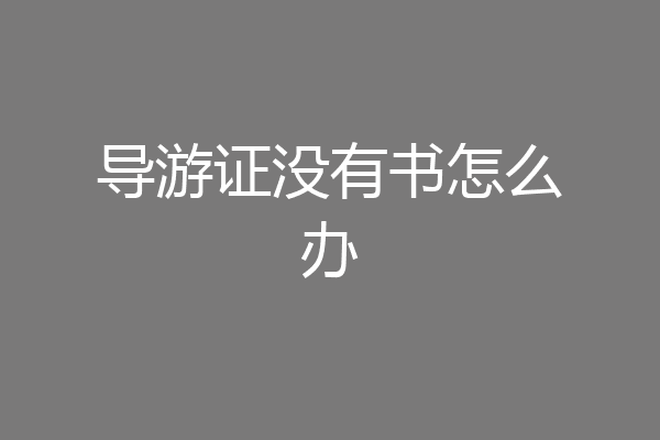导游证没有书怎么办