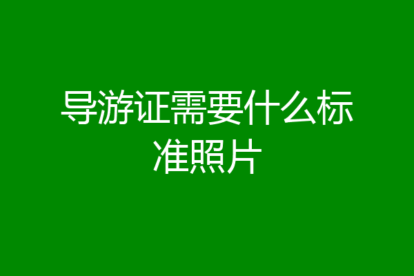 导游证需要什么标准照片