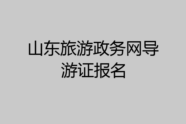 山东旅游政务网导游证报名